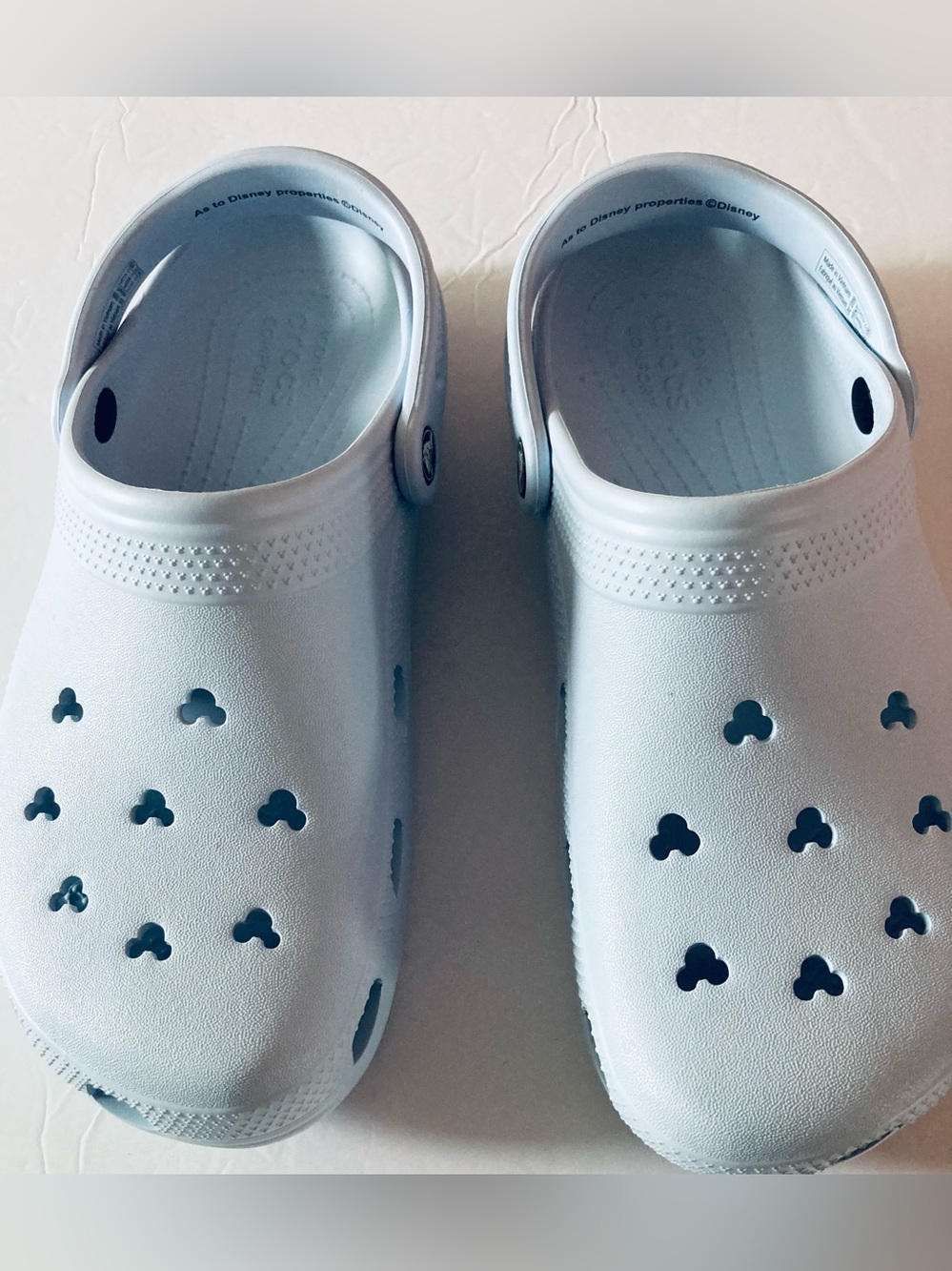 CROCS Womens SZ 11 Mens SZ 9 Light Blue Classic Clog Mules Disney